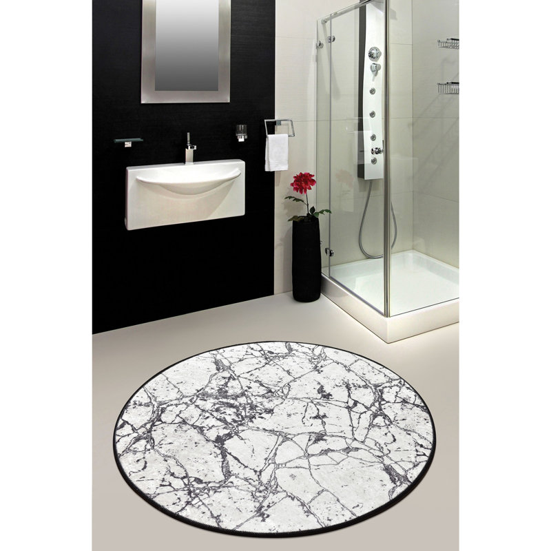Tapis de bain de qualité supérieure, diamètre de 39,4 pouces, 100% polyester, antiallergique, anti-poussière et antitache, surface antidérapante | Lavable à la machine à 86 ° F, 700 g / m² | Doux et durable pour la sécurité et le confort de la salle de bain