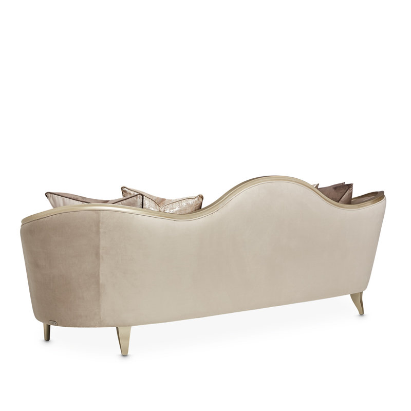 Villa Cherie 101'' Recessed Arm Sofa, Porcini Velvet