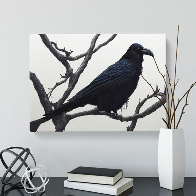 Eye Opening Raven Bird - Wrapped Canvas