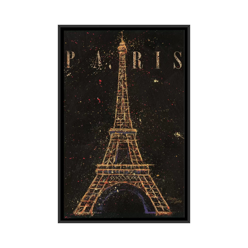 «Cities at Night I», art textuel sur toile tendue, H 48 po x l 32 po x P 1,5 po, Toile avec cadre noir, Pas de tapis