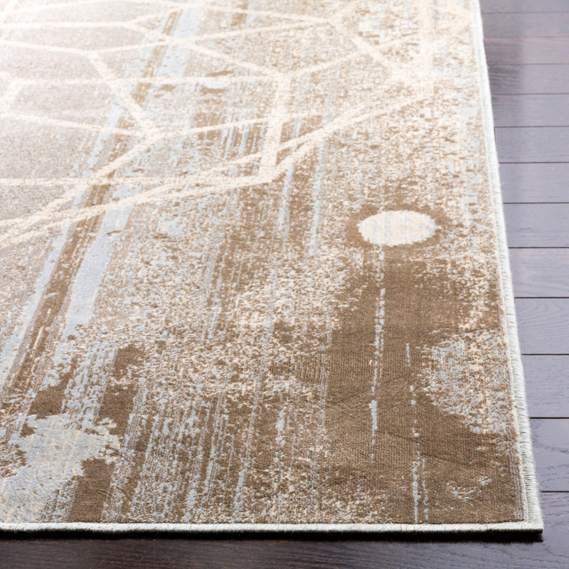 Tapis beige / multicolore Vintage 752, Rectangle 6 pi 7 po x 9 pi 2 po
