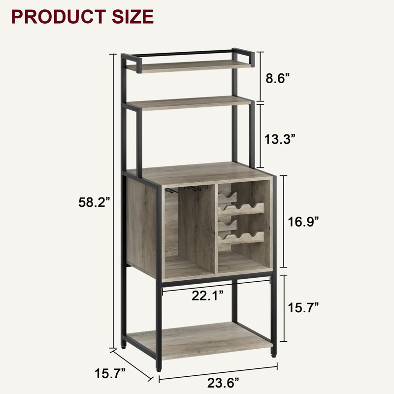 Armoire à vin, Noir / gris, gris
