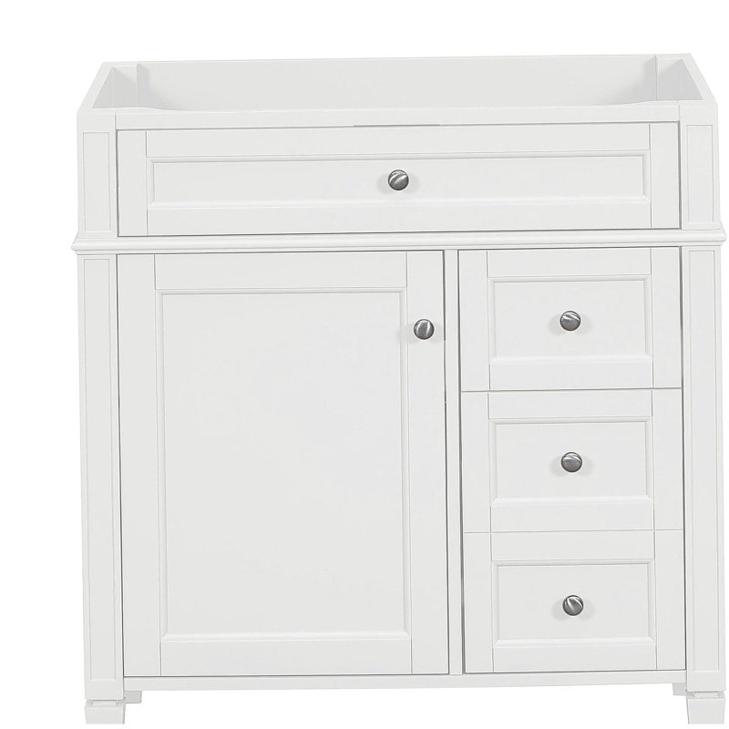 Meuble-lavabo de salle de bain de 30 po sans lavabo supérieur, armoire de rangement moderne avec 2 tiroirs et un tiroir rabattable (BASSIN INCLUS)