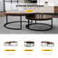 Nesting Coffee Tables, Set of 2 with 80cm & 60cm Round Tops, Steel Frame Fast Dispatch From UK Warehouse – Dispatched Within 2 Days-1417808036