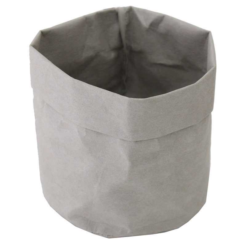 Cube ou bac de rangement rond en papier, H 6,5 po x l 7 po x P 7 po, Gris