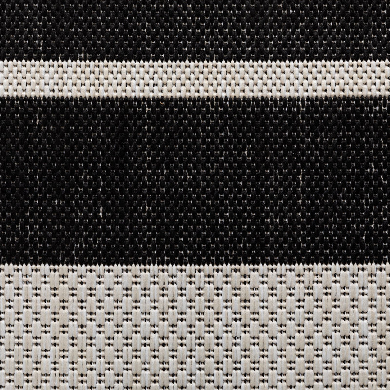 Indoor / Outdoor Area Rug, Black, 200x200 cm
