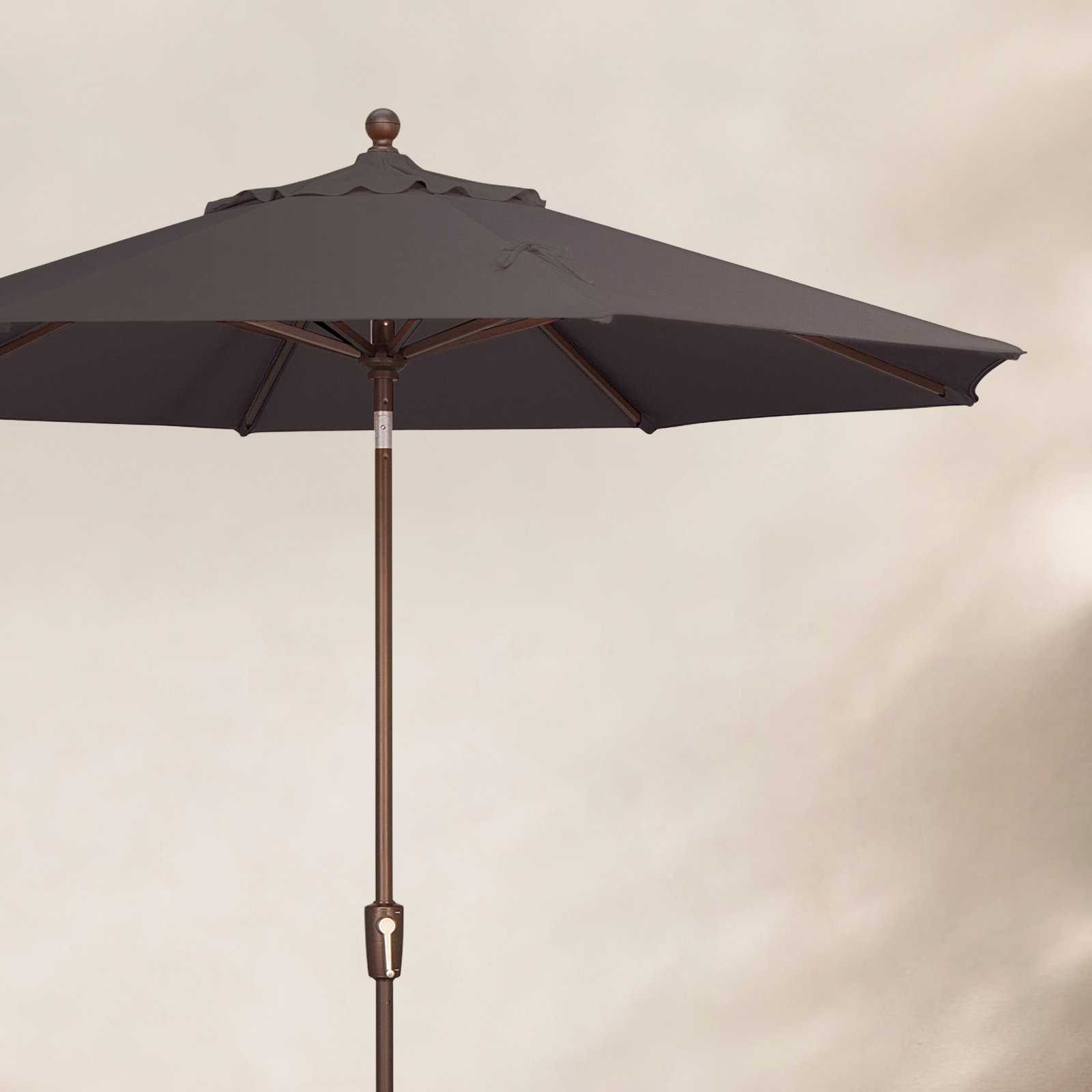 Canela 9' Market Umbrella, Bronze, Canvas Black Sunbrella® Canvas
