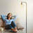 Demerrick 66.1" Arched Floor Lamp with Two LED Bulbs Included and Glass Shade-678859169