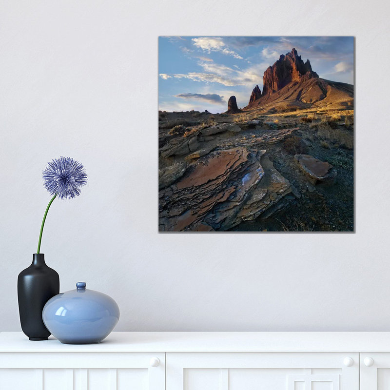 Shiprock, the Basalt Core of an Extinct Volcano 1 Piece Wrapped Canvas Wall Art, 45.72 cm H x 45.72 cm W x 3.175 cm D