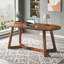 Bureau d'ordinateur de direction ovale 63 po avec plateau en bois massif et pieds-133574034