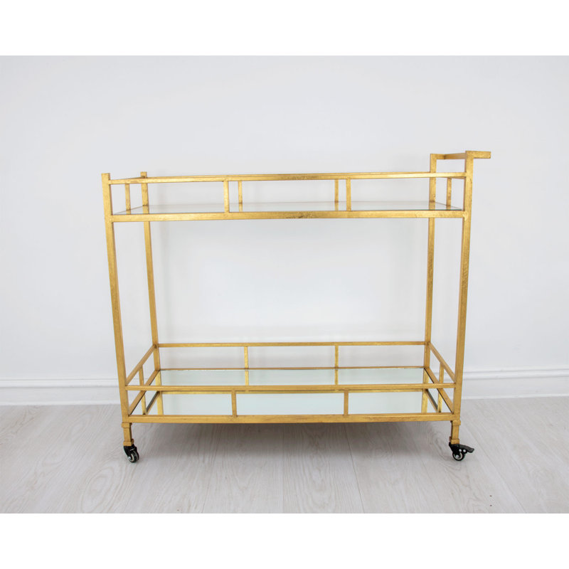 Melody Serving Cart, Antiqued Gold Leaf