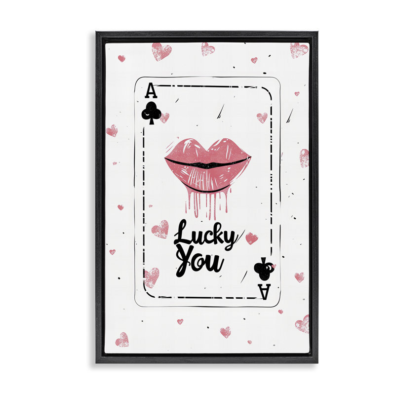 Cadre flottant Lucky You, par LSR Design Studio, Cadre flottant noir de jais, H 25 po x l 17 po
