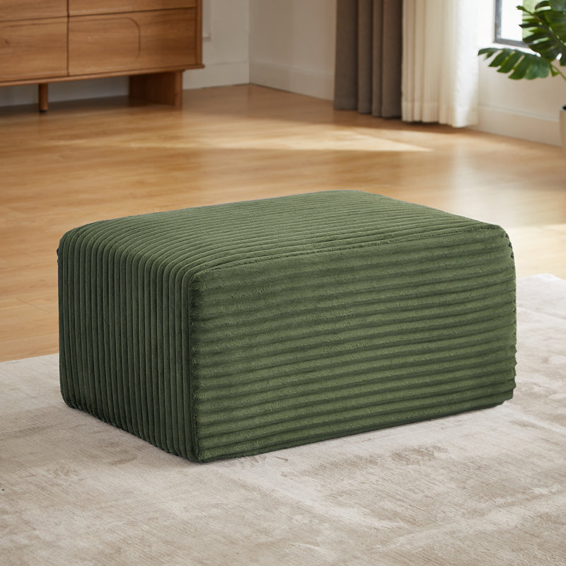 Canapé modulaire en L avec repose-pieds, Vert