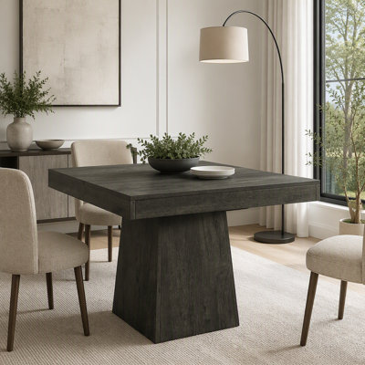 31.5" Square Farmhouse Dining Table with Pedestal Base