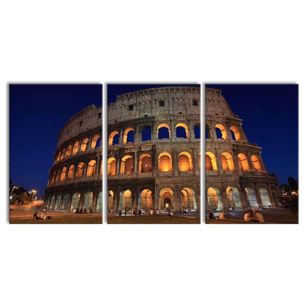 3-tlg. Leinwandbilder-Set Colosseum in Rome