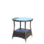 Table basse ronde de patio avec verre - PE et acier, 21 x 21 x 21 po, brun et eau, nécessaire d'assemblage extérieur brun trempé 21 x 21 x 21 pouces, à l'eau, inclus