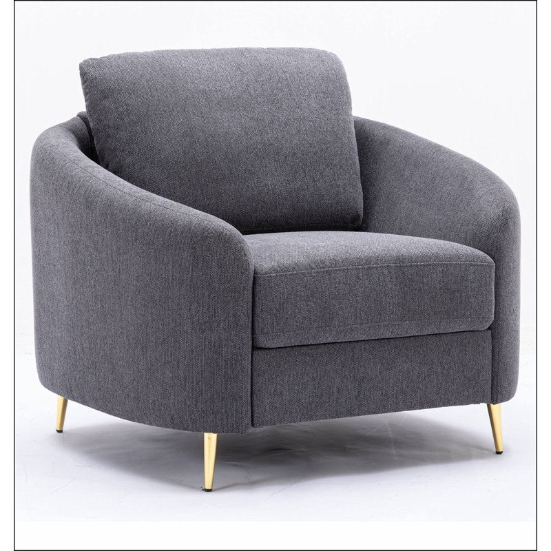 Fauteuil d'appoint gris à dossier lâche