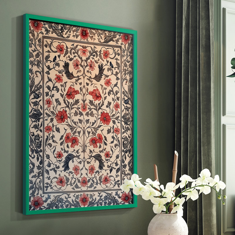 La série CC de William Morris - impression encadrée de qualité supérieure - prête à être accrochée - aucun clou requis, Vert