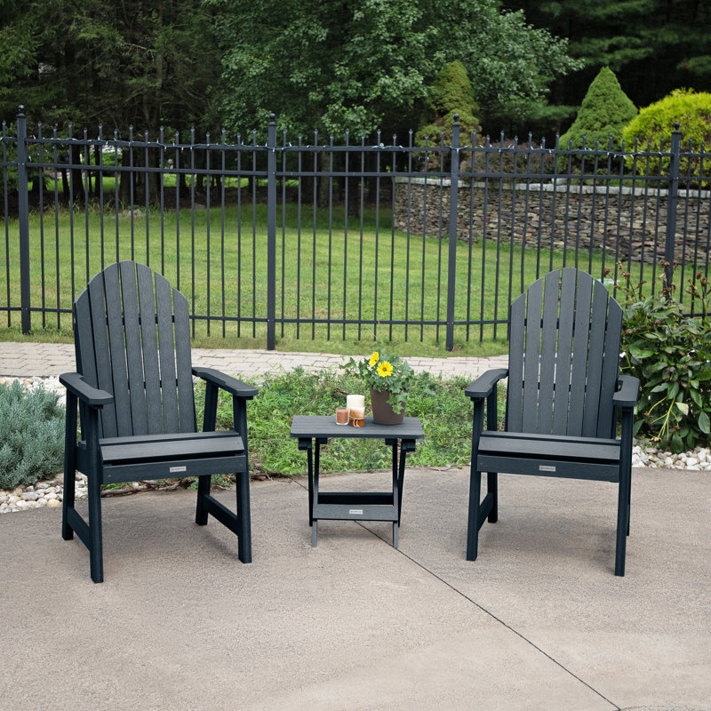 Chaise Adirondack en plastique avec table Anette, Bleu fédéral
