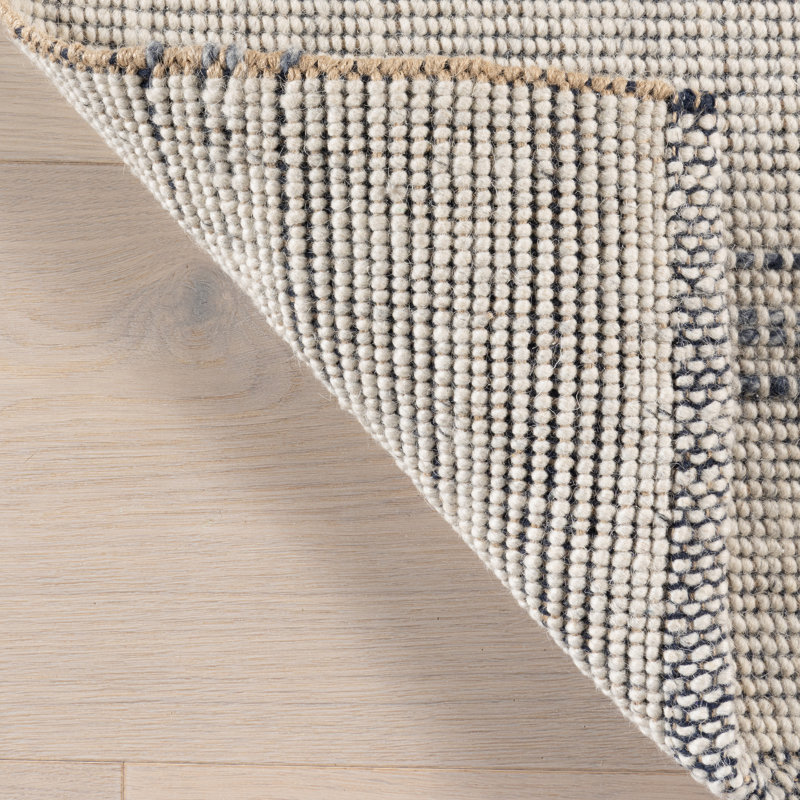 Tapis rayé en laine grenat, Rectangle 7 pi 6 po x 9 pi 6 po