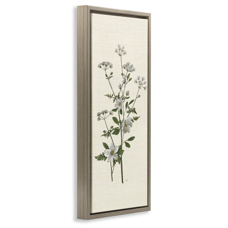 Art mural sur toile flottante en herbe avec bourgeons floraux, conception par Nan, H 25 po x l 11 po