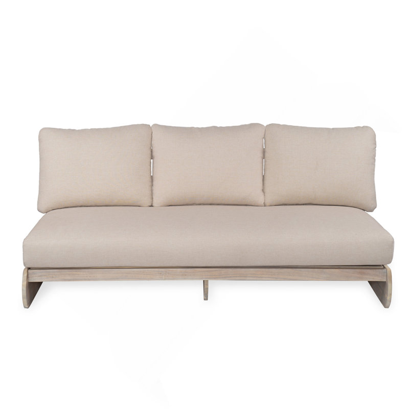 Paresseux d'extérieur 3 places en acacia, sable, Coussin gris antique / cadre gris antique
