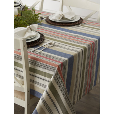Jenesy Striped 100% Cotton Tablecloth