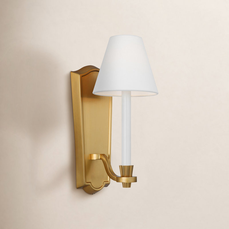 Steel Armed Sconce, Burnished Brass