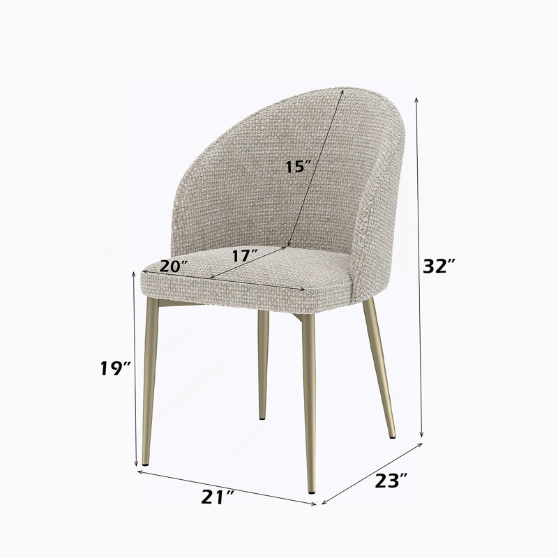 Ensemble de chaises d'appoint confortables en tissu pour des espaces de vie élégants, Champagne