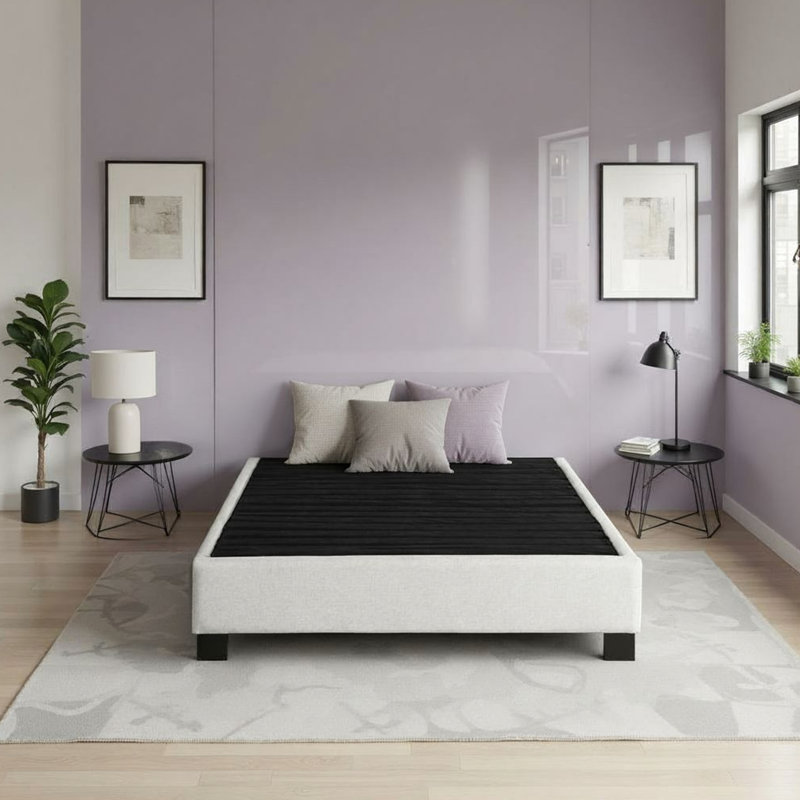 Plateforme de lit tapissier Oatmeal