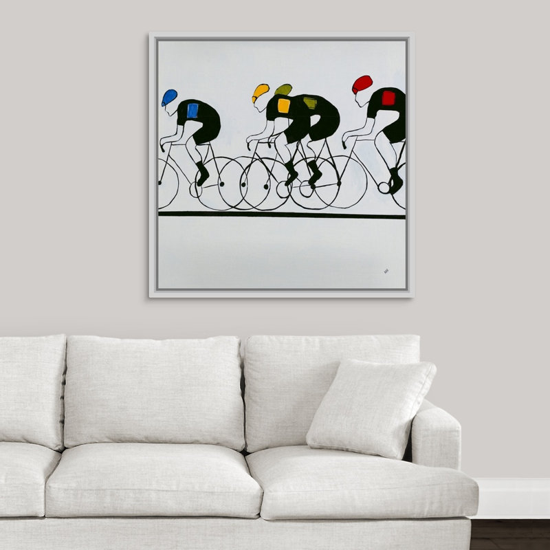 « break out », peinture sur toile, Cadre flottant blanc, H 37,7 po x l 37,7 po x P 1,75 po