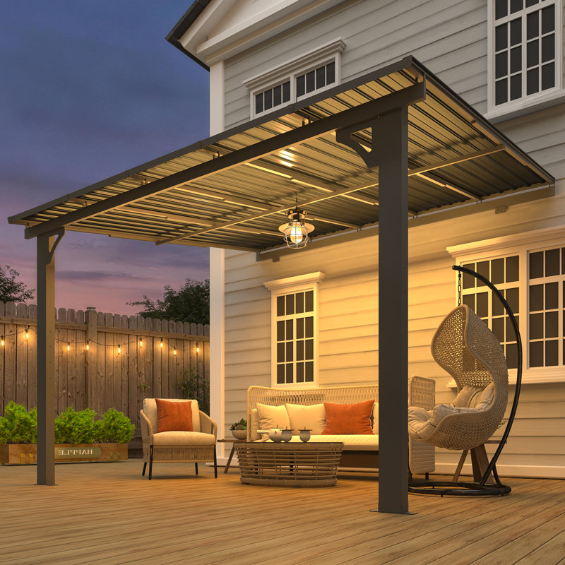 Pergola d'extérieur à hauteur réglable pour patio, H 118 po x l 120 po x P 118 po