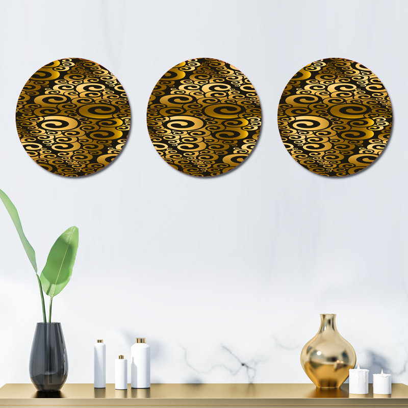Ensemble de 3 décorations murales Swirl I