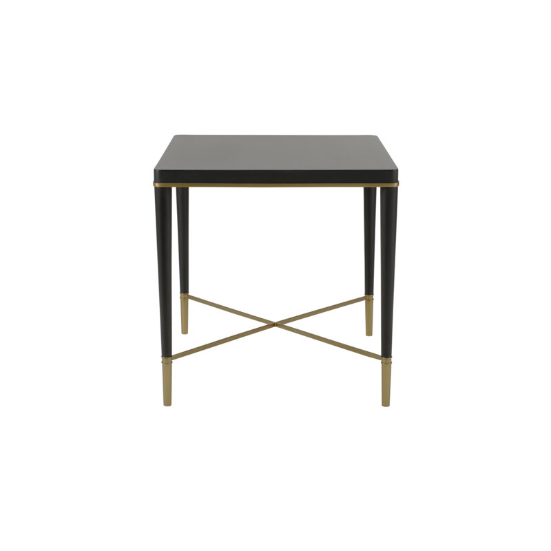Hamlet End Table, Matte Black, Matte Black/Antique Brass