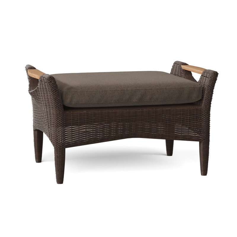 Culebra Outdoor Ottoman, Cloud, Culebra Textured Charcoal