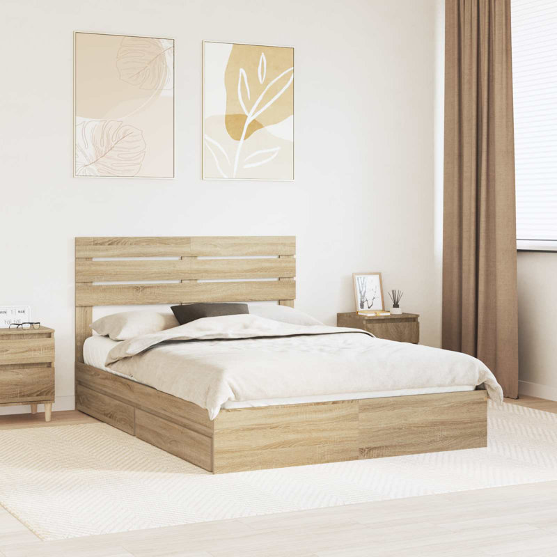 Bed, Sonoma Oak, European Kingsize (160 x 200 cm)