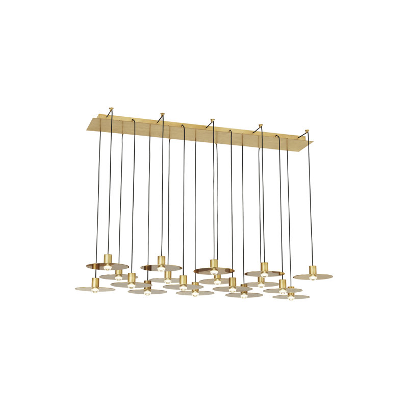 Eaves 18 - Light LED Pendant, Natural Brass