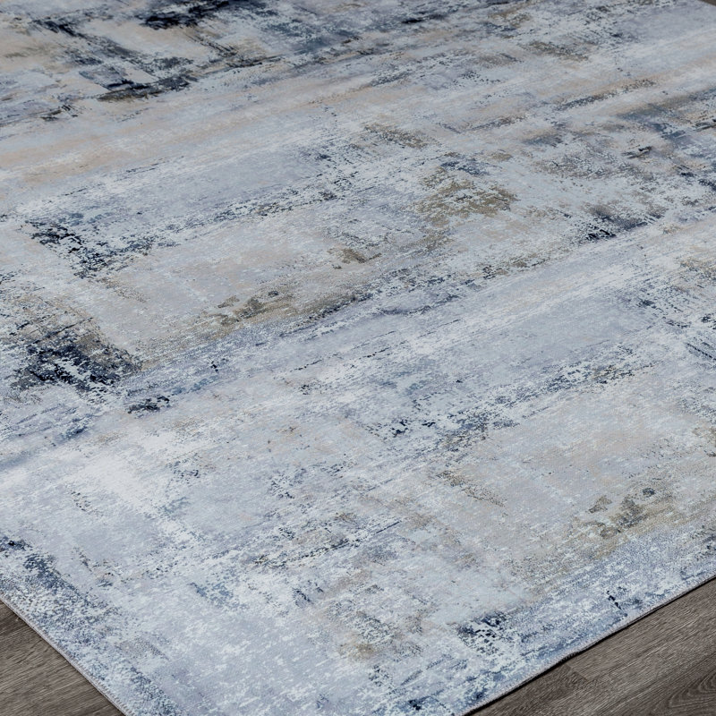 Abstract Area Rug in Gray, Novelty 7'9" x 9'9"