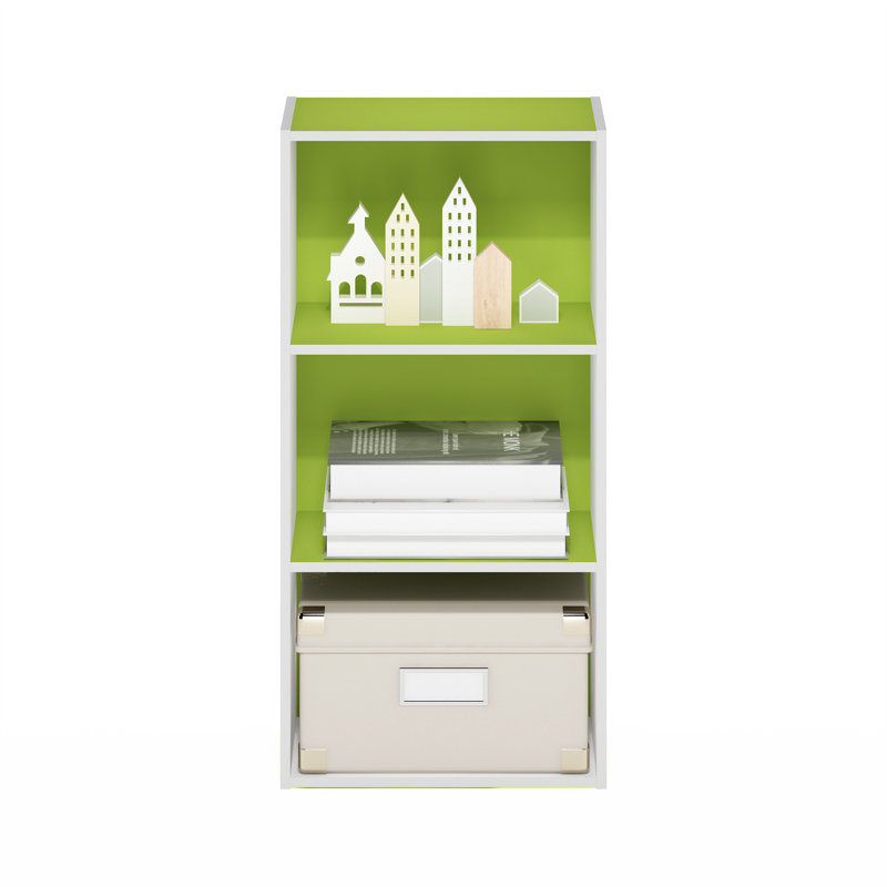 Aliesha Open Shelf Bookcase, Green/White, 79.8cm H x 39.5cm W x 23.7cm D