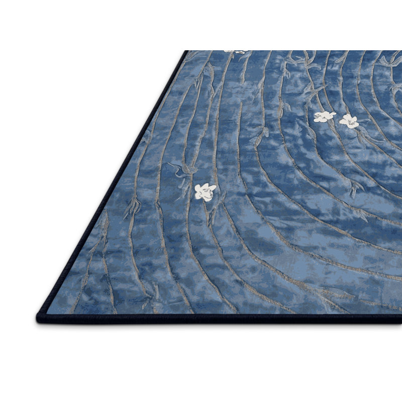Tapis gris soyeux et moelleux, Carré 7 pi
