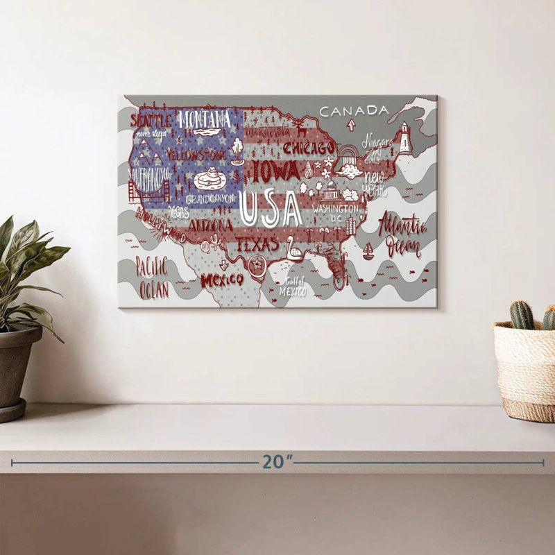 Carte patriotique des États-Unis Keiri, H 8 po x l 12 po