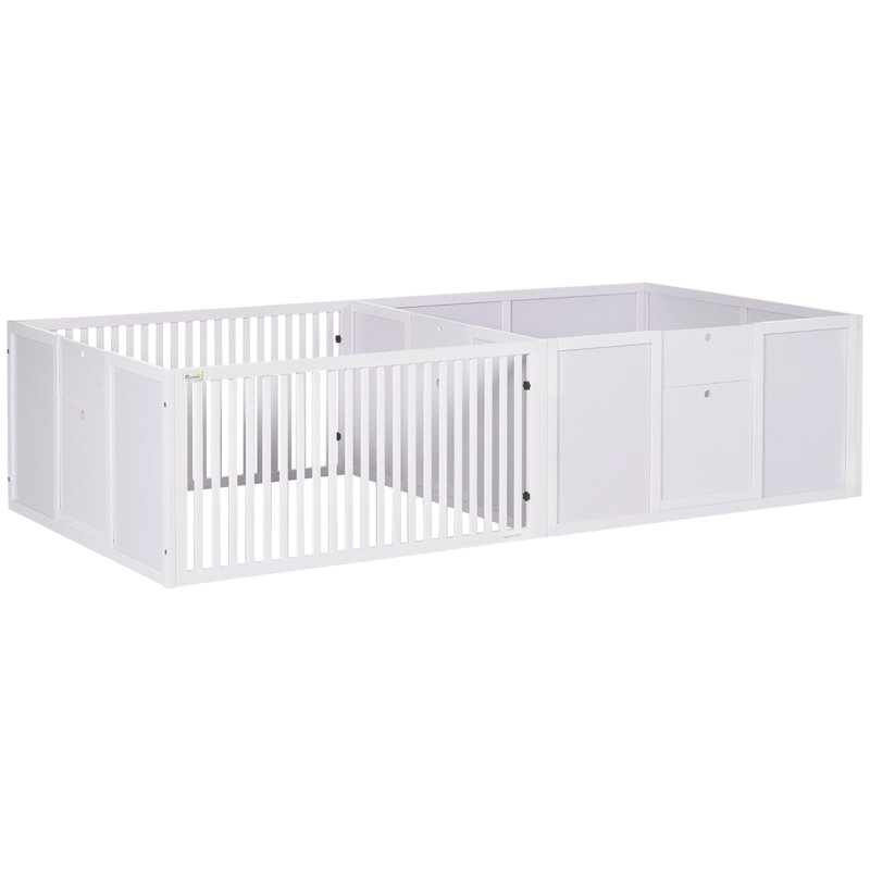 50cm H Panel Solid Wood Pet Barrier With Door
