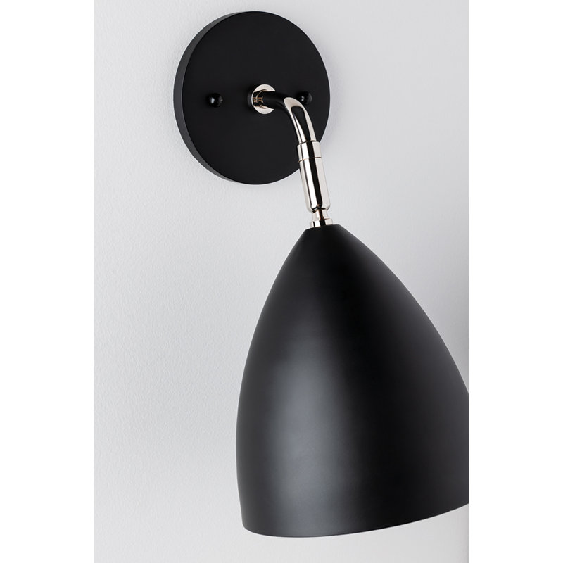 Gia 1 Light Wall Sconce, Polished Nickel/Black