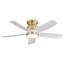 Ventilateurs de plafond encastrés de 42 pouces avec lumière DEL 22W et 5 pales de ventilateur ABS télécommandées pour l'intérieur