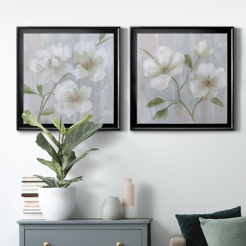 Garden Dreams I - 2 pièces, reproduction d'art sur toile, Noir, H 17,5 po x l 35 po x P 1,5 po