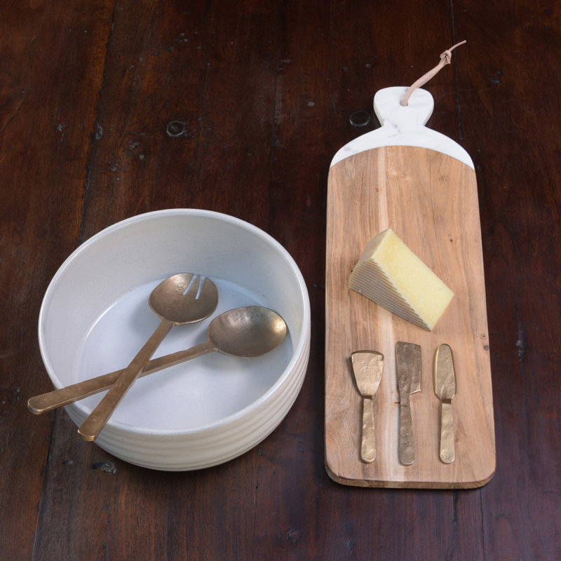 Seabrooks 3 Piece Cheese Serving Set, Brass