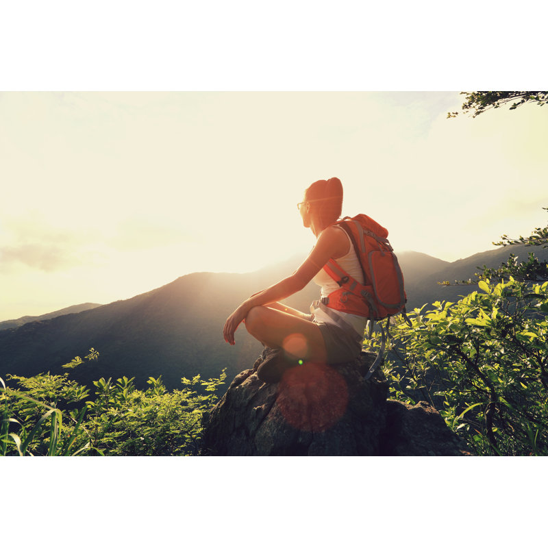Woman View At Mountain by Lzf - Wrapped Canvas Print, 51cm H x 76cm W