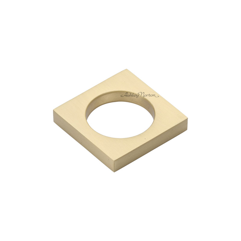 Mystic Square Knob, Satin Brass