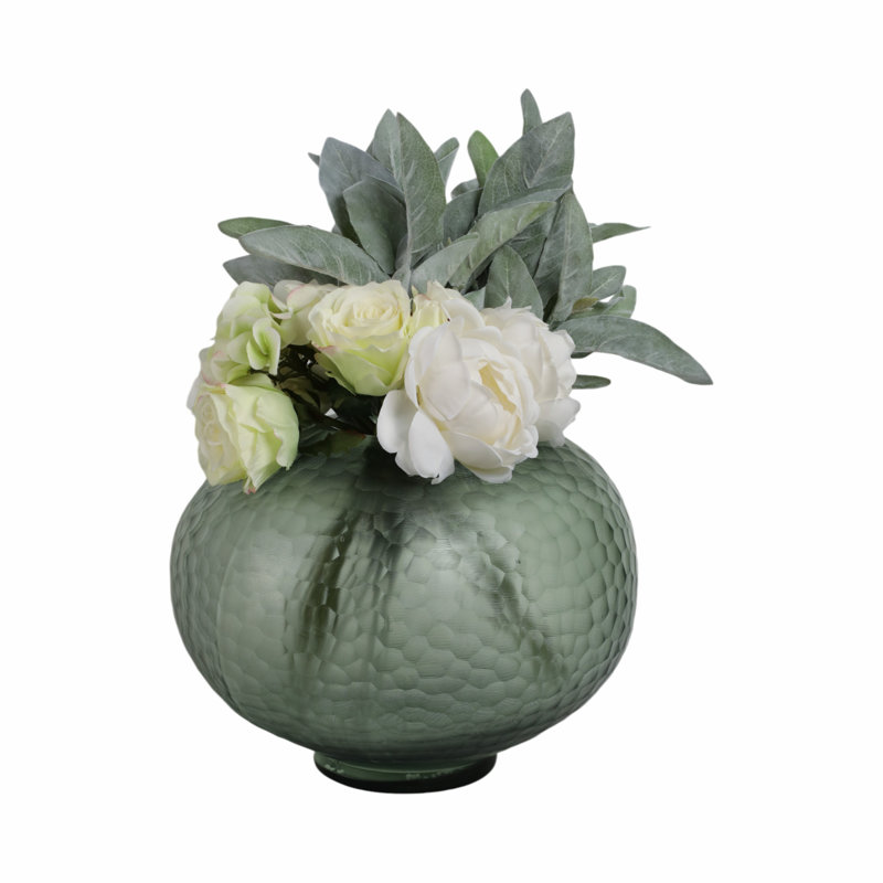 Bastia Handmade Glass Table Vase, Overall Height - 10"