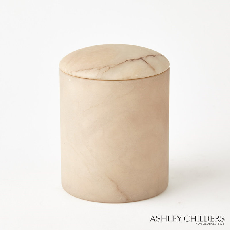 Gala Alabaster Canister-Tall, Beige